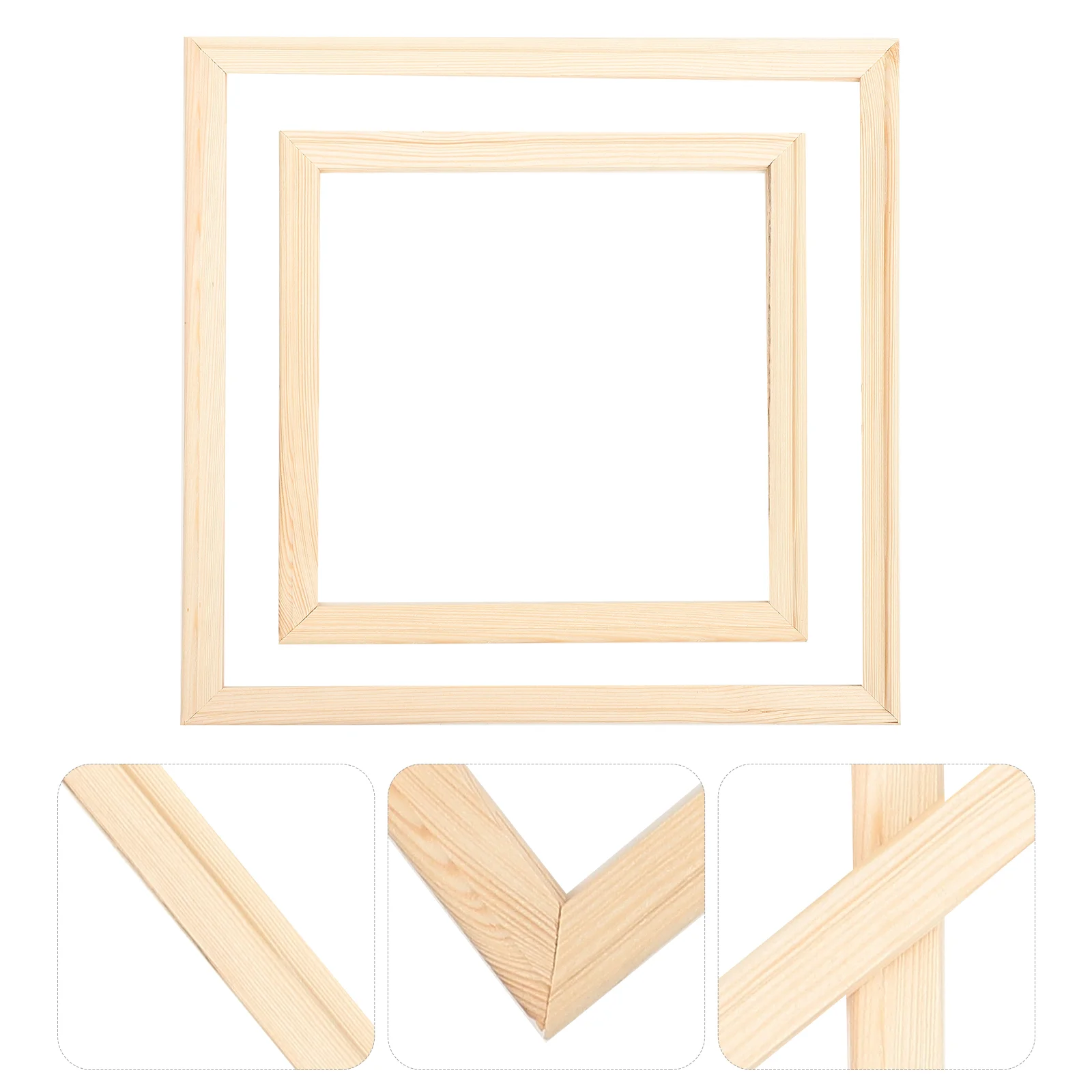 

2 Sets Painting Board Frame Frames Photo Square Shape Tool Pine Wood DIY Oil