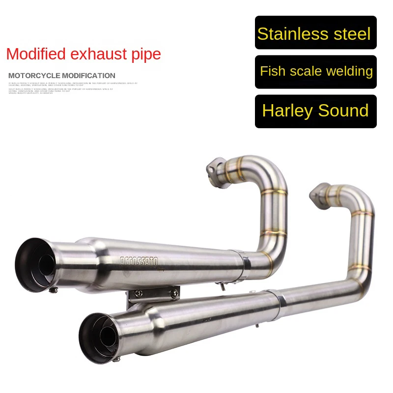 

Applicable to benta jinjila modified exhaust pipe bd300 stainless steel muffler exhaust muffler horseshoe sound