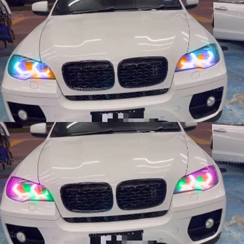 Для BMW X6 X6M E71 E72 2008-2014 XDrive35i 50i XDrive30d 35d M50d Playable Multi Colors M4 style Light LED Angel Eyes Rings Kit