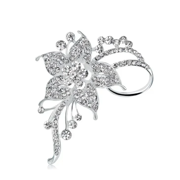 Новая брошь с кристаллами 2 цвета кристалл от Swarovsk женская из сплава нарцисс