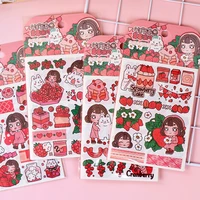 12packs total 48pcslot cute juan juans happy life cartoon washi paper stickers set 104140mm diy decoration stationery gift