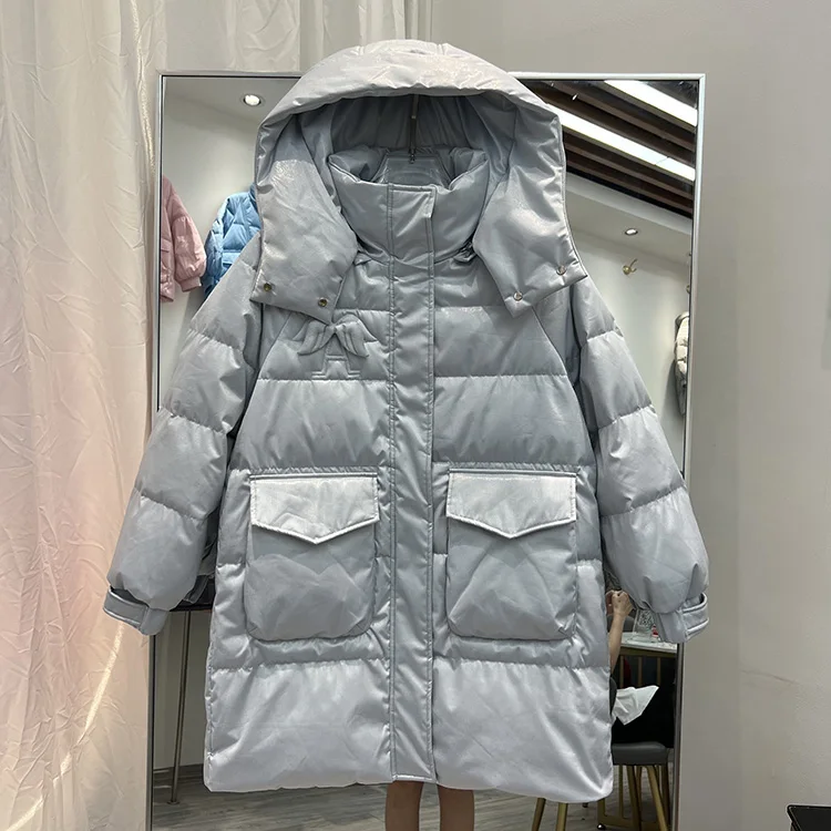 New Women Long Down Jacket Casual Style Autumn Winter Coats And Parkas Female Outwear