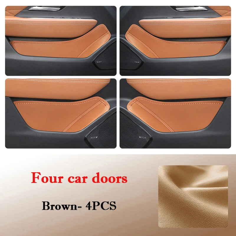 

Для Mazda EZ-6 EZ6 2024 2025 ящик для хранения автомобильных дверных слотов, кожаная защитная накладка на дверную паз, бардачок для хранения, аксессуары для интерьера