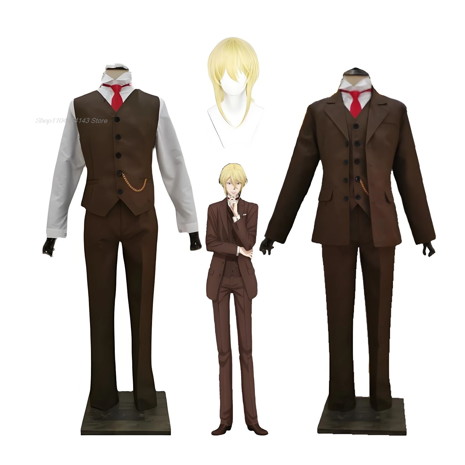 Аниме MORIARTY THE PATRIOT Альберт Джеймс Мориарти Уильям Косплей Костюм Парик Коричневая
