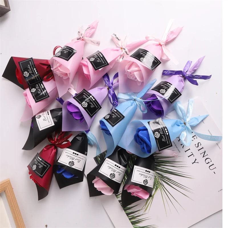 

Simulation Holding Flower 520 Valentine Day Gift Handmade Rose Flower Soap Flower Ins Mini Bouquet Gift Box Party Gift Giveaway