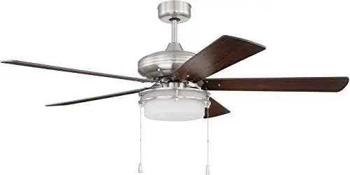 

Stonegate 52" Ceiling Fan with LED Light, 5 Blades, Brushed Polished Nickel