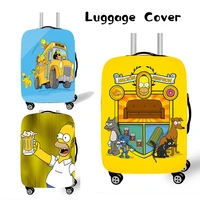 the simpsons elastic luggage protective cover suitcase cover boy gift student supplies trolley cases covers travel accessories