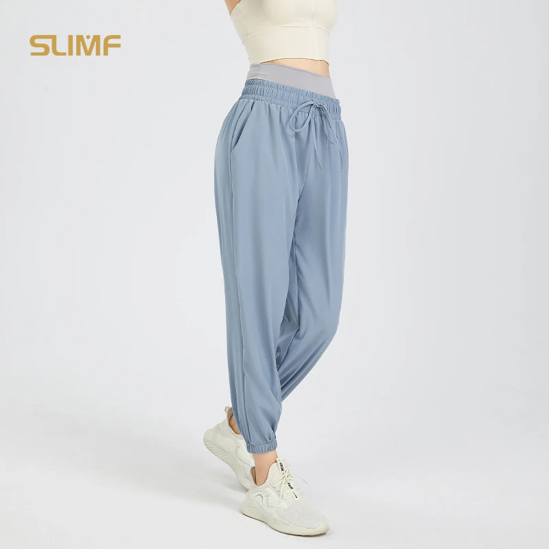 

Официальные Аутентичные женские свободные спортивные брюки SLIMF, быстросохнущие штаны для тренажерного зала, бега, фитнеса, повседневные шт...