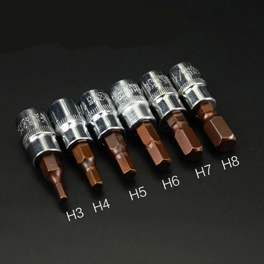 

1/4 Inch Drive Hex Socket Bit Set Socekt Wrench Socket Adapter Screwdriver Bits Hand Tools H3 H4 H5 H6 H7 H8 1/5/6pcs