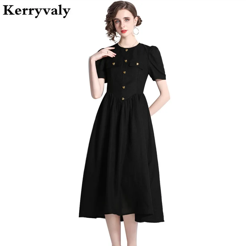 

Hepburn Wind Commute Black Office Lady Dress Female 2022 Summer French Party Little Black Dress Vestido De Mujer K9905