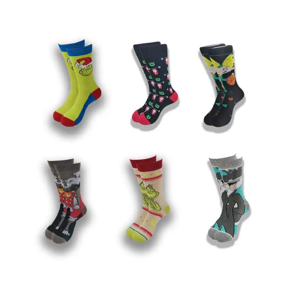 

Cartoon anime character mens socks funny casual street stance socks unisex Harajuku Creative cotton warm crew socks anime