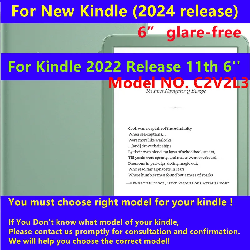 Фото Милый чехол с принтом для всех новых 2022 Kindle 11-го поколения 6 дюймов C2V2L3 Магнитный флип-чехол для электронной книги для нового Kindle 2024 Release 6 дюймов №2