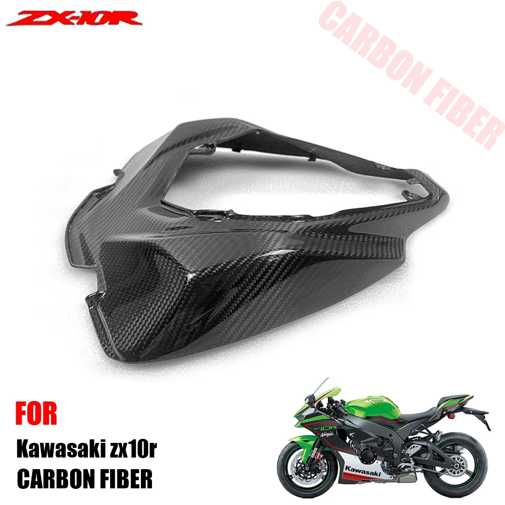 Купи ZX10R For Kawasaki ZX-10R 2016-2022 Carbon Fiber Tailstock Cover Fairing Rear Rear Panel Retrofit Carbon Fiber Exterior Parts за 9,721 рублей в магазине AliExpress