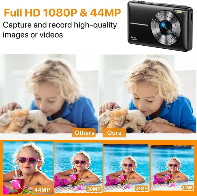Digital Camera Children Camera for Children Camcorder with 16x Zoom Compact Cameras 1080P 44MP Cameras for Beginner Photography 2