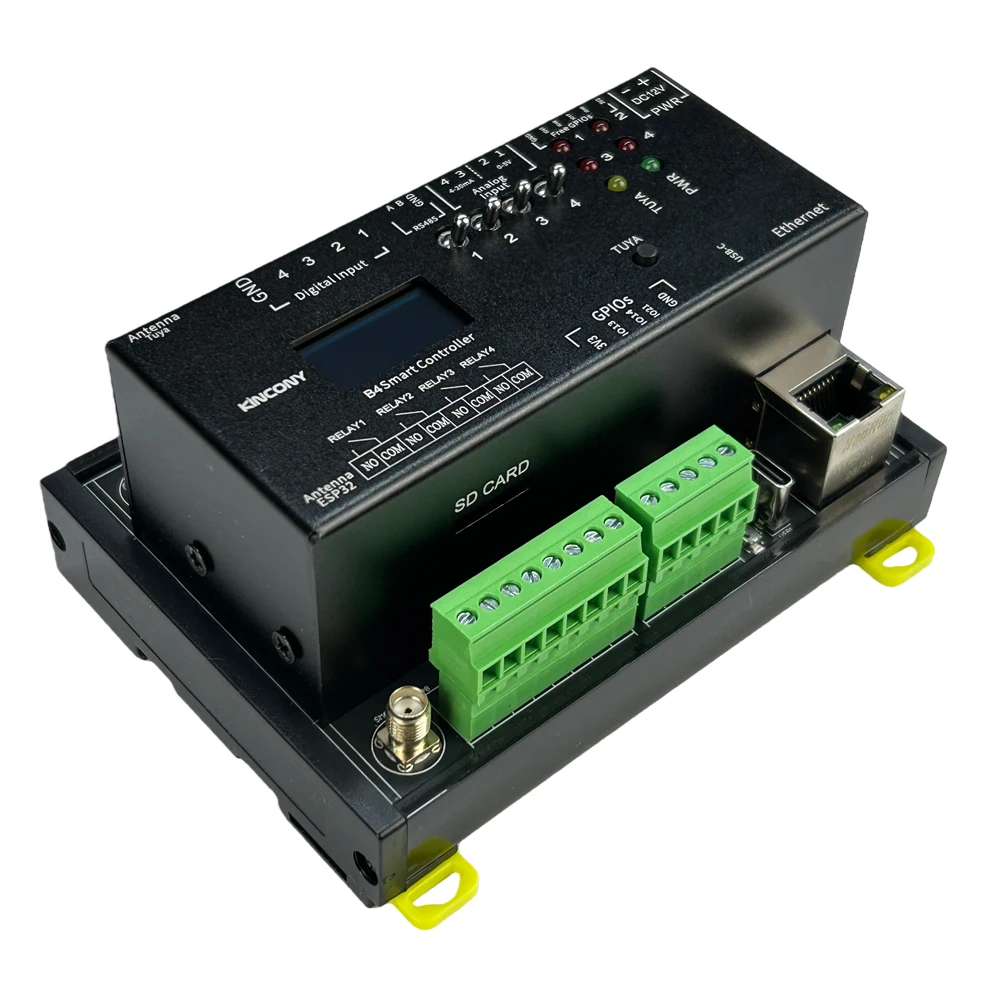 Фото Контроллер реле KinCony B4 Ethernet Wifi Smart для Home Assistant, ESPHome, Tasmota, Tuya, HomeKit, MQTT, RS485, Modbus, KCS v3 №2