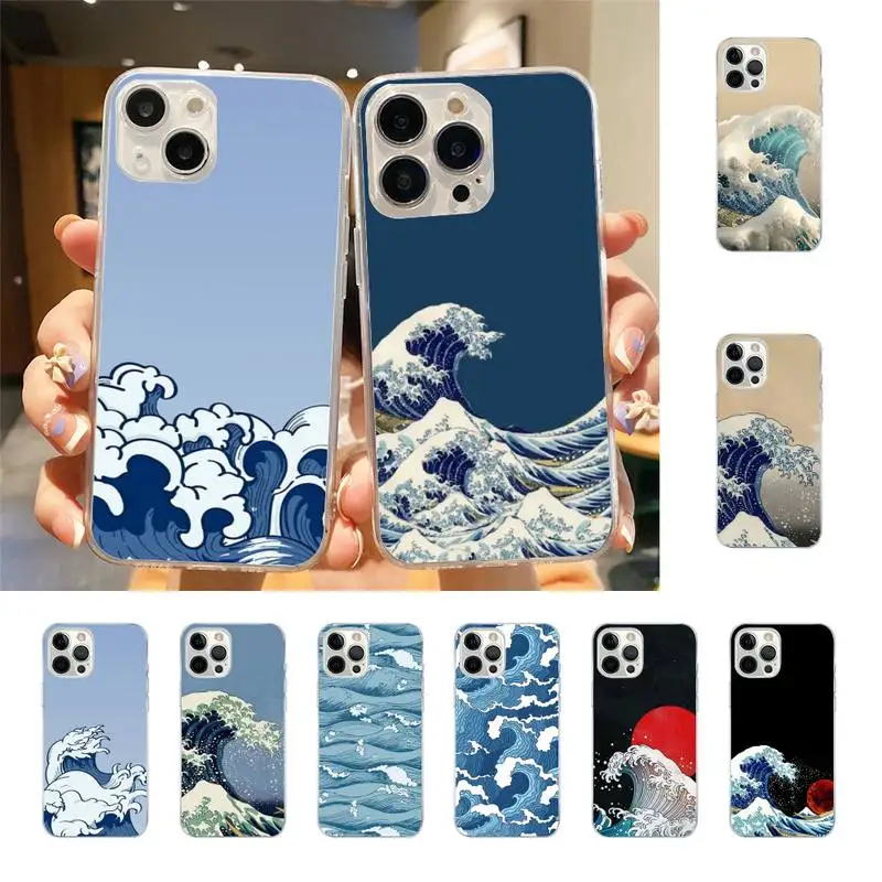 

Great Blue Wave Phone Case For Iphone 7 8 Plus X Xr Xs 11 12 13 Se2020 Mini Mobile Iphones 14 Promax Case