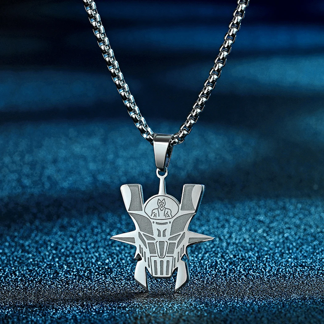 Ожерелье Kinitial Mazinger мужское из нержавеющей стали готическое ювелирное изделие в