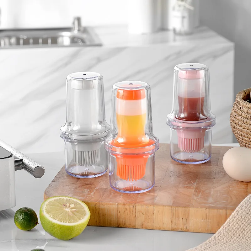 

Outai Dust-proof Cover Pressing Silicone Barbecue Brush Sauce Brush Kitchen Baking Oil Bottle Brush Barbecue Tools Meat Poultry