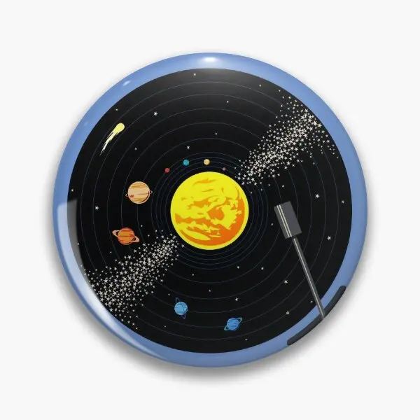 Solar System Vinyl Record  Soft Button Pin Gift Metal Clothes Decor Women Collar Badge Creative Lover Hat Cartoon Funny Brooch