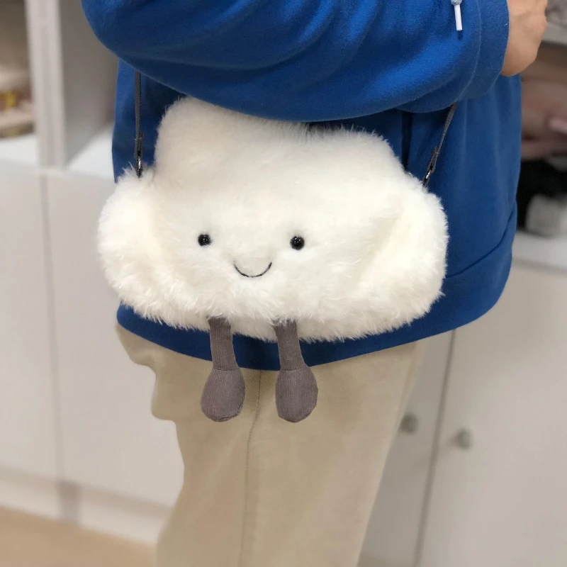 

MBTI Cute Cloud Shoulder Bag for Women Girls Soft Kawaii Fluffy Small Trend Coin Purse Kids Fashion Designer Crossbody Bags