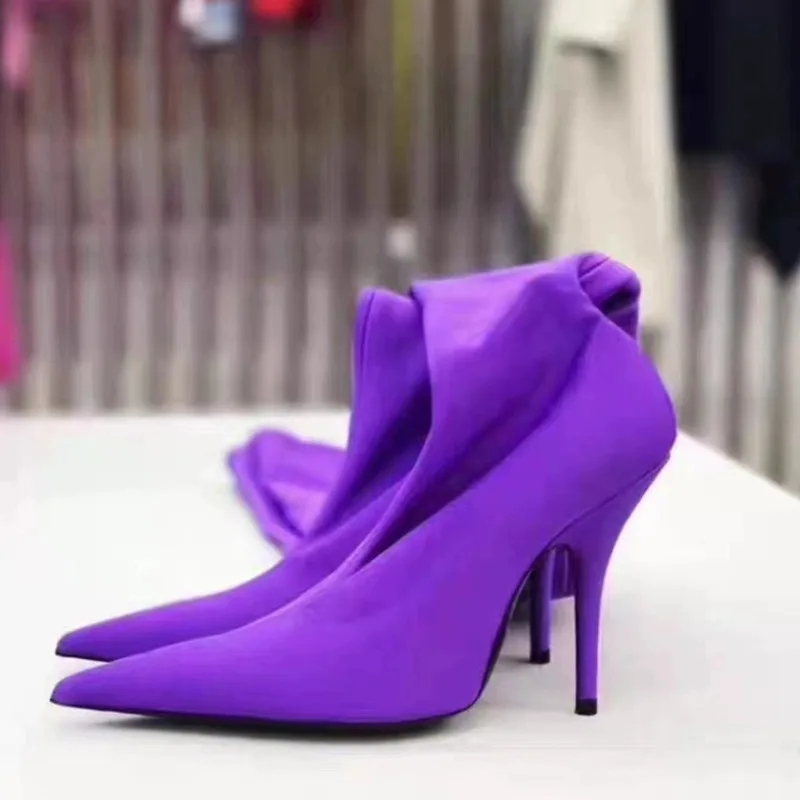 

Однотонные Сапоги выше колена на шпильке из нубука женские сапоги до бедра с острым носком на шпильке эластичные носки Botines