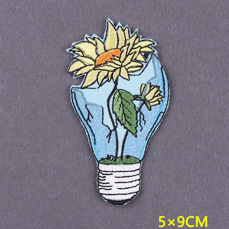 Патчи с вышивкой цветочные нашивки для одежды прозрачные полосы термоклейкие на