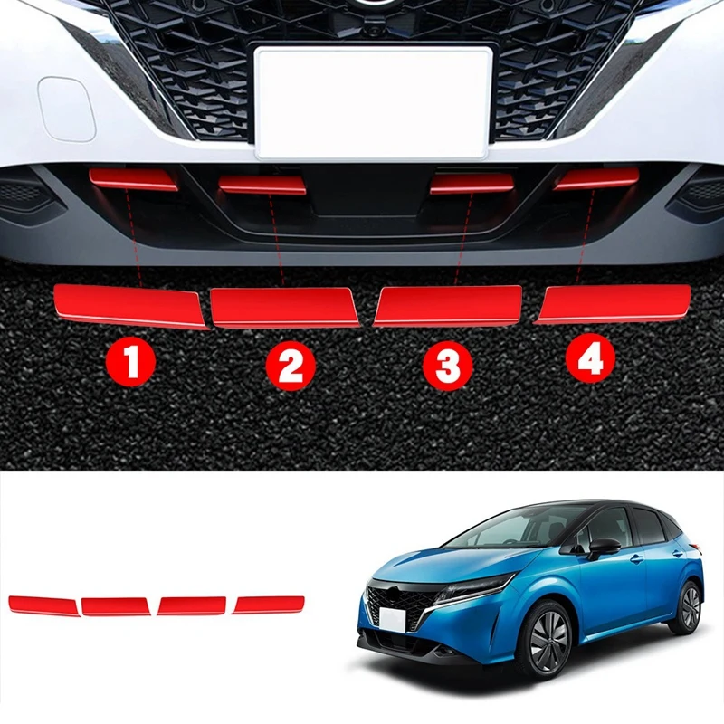 

Car Front Bumper Lower Grille Trim Cover Middle Mesh Trim Cover Grille Bright Strip For Nissan NOTE E13 2021