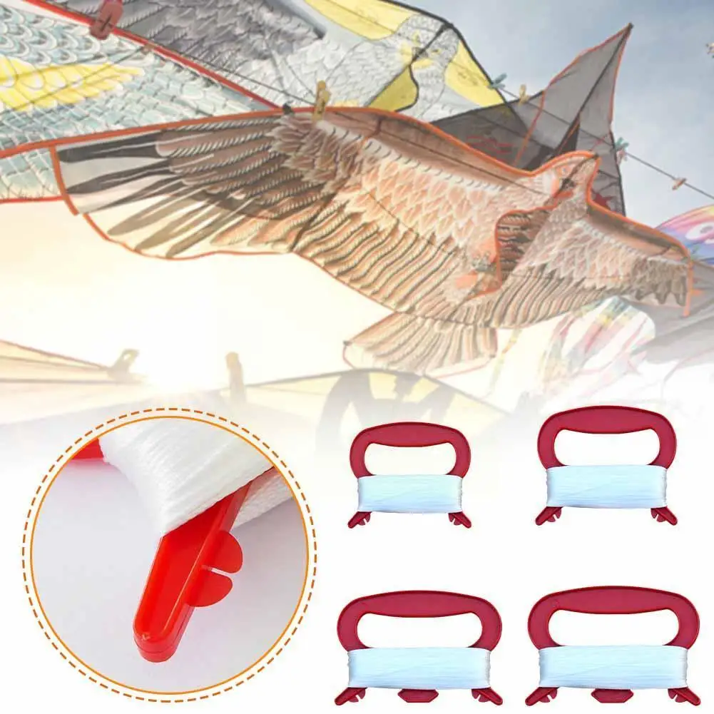 

New Kite Line String 30/50/90/100M Kid Outdoor Flying Outdoor String Line Handle Family Sports Kite D Letter Tools Shape O0X8