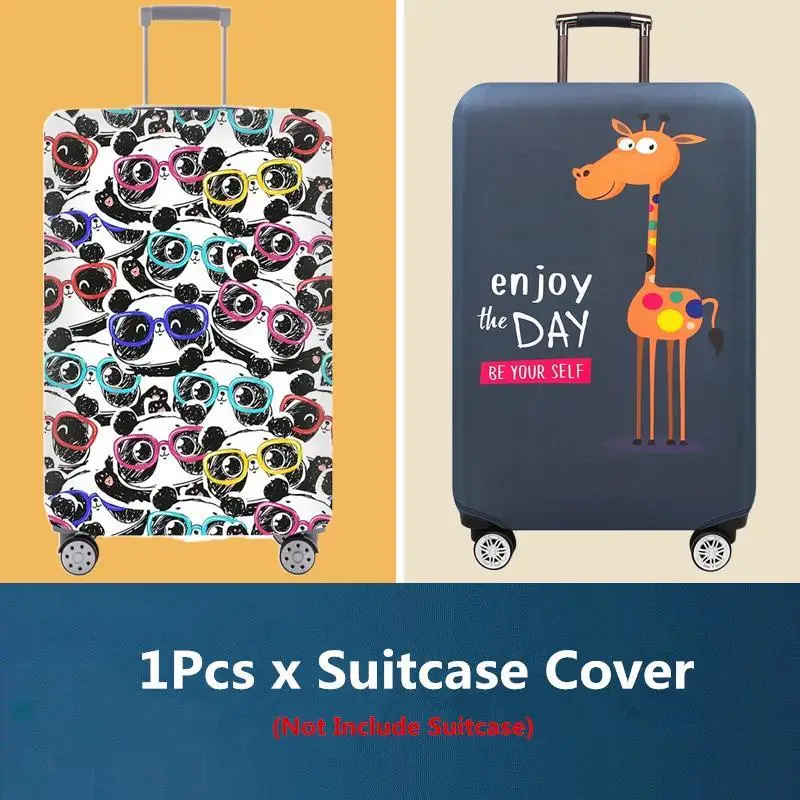 18-22inch Cartoon Dinosaur Pattern Thick Elastic World Map Luggage Protective Cover Suitcase Trolley Sheath Travel Protective