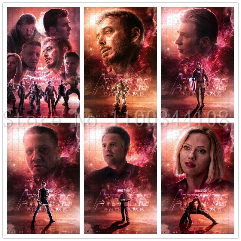 

Marvel Avengers Superheros Puzzles Disney Iron Man Captain America Jigsaw Puzzles for Adults Stress Relief Game Toys