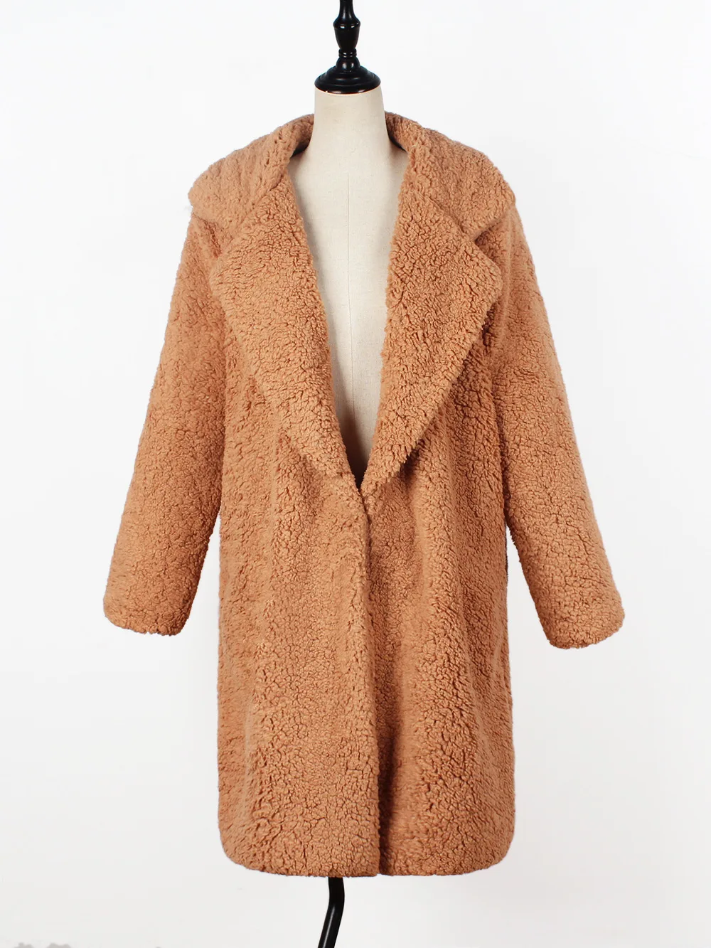 Women's Mid-Length Plush Coat Leather Fur Coat Autumn and Winter Imitation Fur Faux Fur Coat