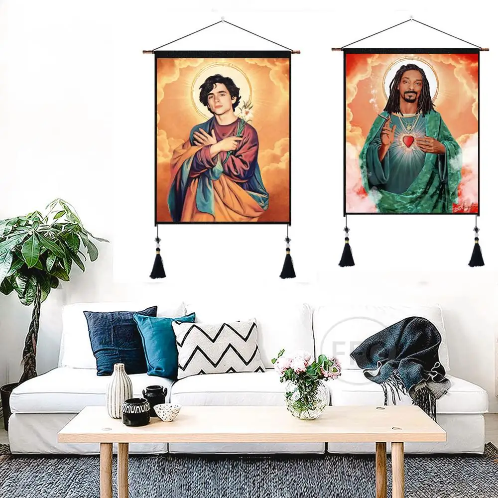 гобелен на стену Гобелен Snoop Dogg с изображением Иисуса Настенный декор макраме