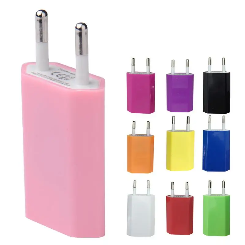 

USB Travel Charger EU Plug AC 5 V EU Plug Colorful Charging Head For Samsung GalaxyIPod For IPhoneSony ForHTC Digital Devices