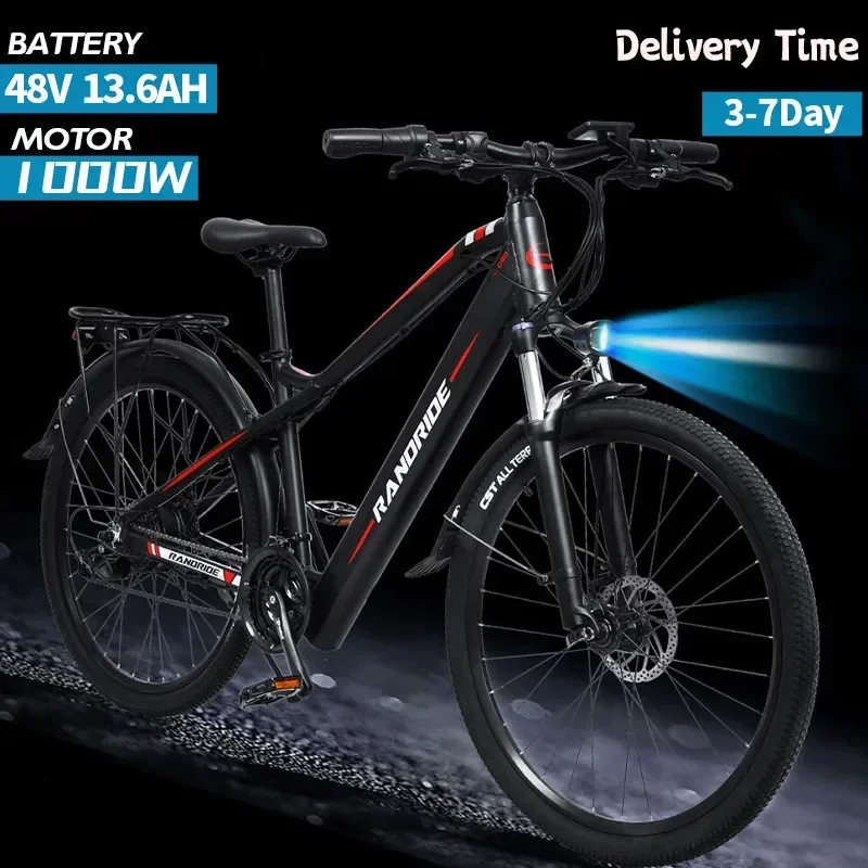 

E Bike 1000W Countless Motor 48V13.6AH Removable Battery bicicleta eléctric 27.5-inch Mountain Bike Urban Mobility Electric Bike