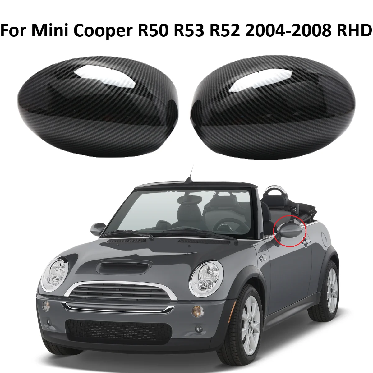 

2 шт., колпачки из углеродного волокна для Mini Cooper R50 R53 R52 2004 2005 2006 2007 RHD Drive
