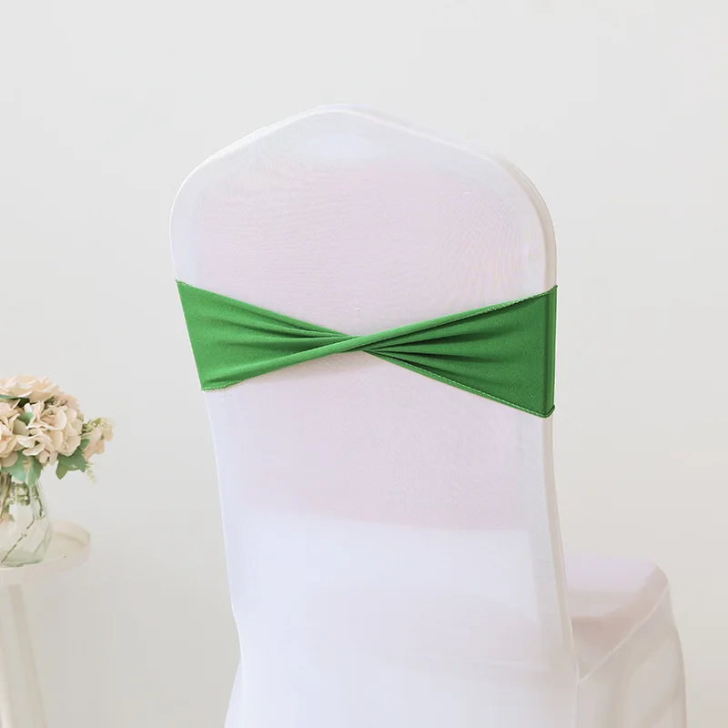 

10pcs hotel wedding banquet chair back cover decoration no-tie bow chair back flower chair streamer ringless elastic strap 13x35