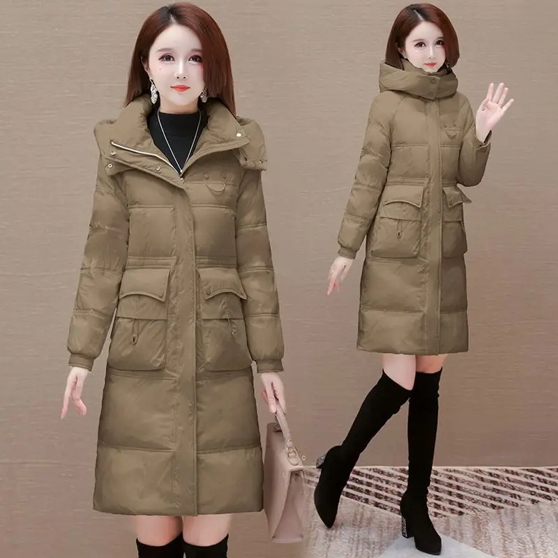 Модный элегантный пуховик с капюшоном в стиле вестерн женский зимний 2024 новая