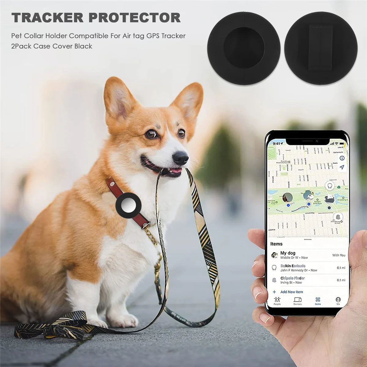 Держатель для кошачьего ошейника Air Tag совместимый с GPS-трекером чехол из 2