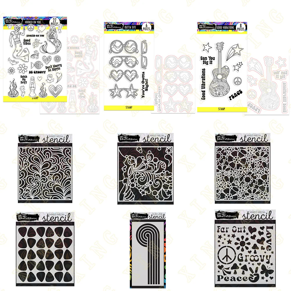 

Stamps and Stencil Metal Cutting Dies for 2023 Scrapbook Diary Decoration Embossing Template DIY Greeting Card Handmade Guitars