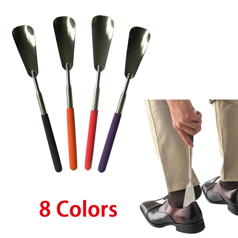 

1PC Telescopic Steel Long Handle Professional Shoe Horn Flexible Long Handle Shoehorn Useful Shoe Lifter Shoe Spoon