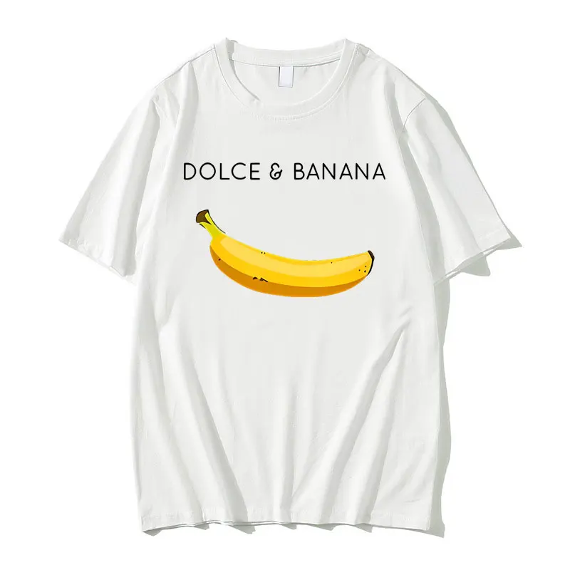 

Funny Banana Printing Tshirt Men Soft Short Sleeve T-shirt Male Tops Men Women High Quality 100% Cotton Casual Loose O-neck Tees