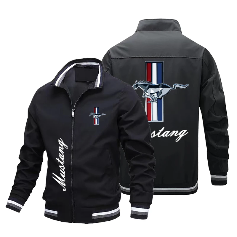 

2022 Spring and autumn high quality men's jacket trend new MUSTANG car logo printed men's Jacket breathable men's top