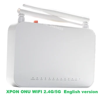 Free Shipping 100% New 5pcs XPON ONU GPON Fiber Optic Router FTTH EPON ONU 1GE 3FE 1VOIP 2.4G 5G WIFI Without Power