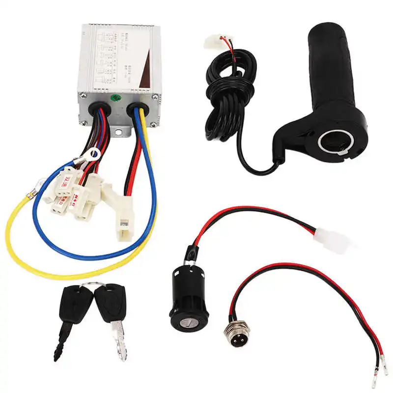 

24V 350W Two Speed Controller Electric Door Lock Throttle Handle Charging Port Aviation Head Kit Electric Bike Conversion Kit