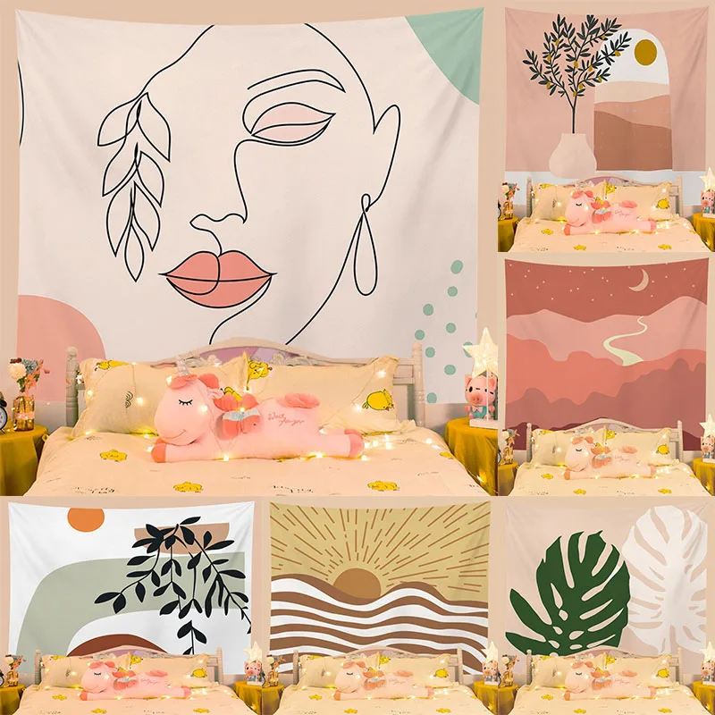 

Настраиваемый фон в абстрактном стиле, красивое украшение для спальни, подвесной тканевый гобелен, украшение для стен гостиной