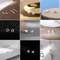 925 silver creative ear hole earrings for women prevent korean style small earrings allergy earrings fine jewelry accessories