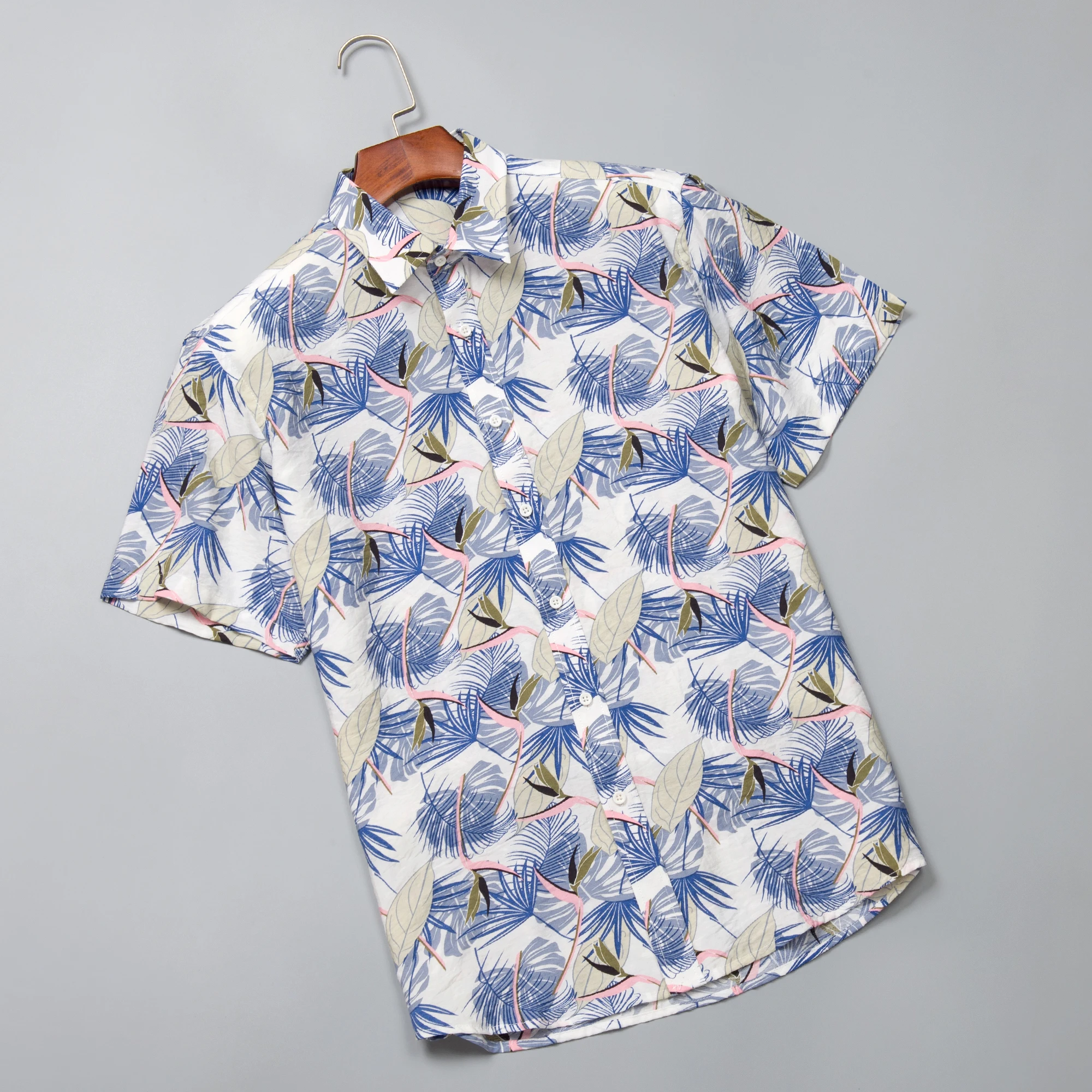 SHAN BAO XXL-10XL Plus Size Summer Brand Lightweight Loose Short Sleeve Shirt Classic Print Men's Casual Beach Thin Shirt