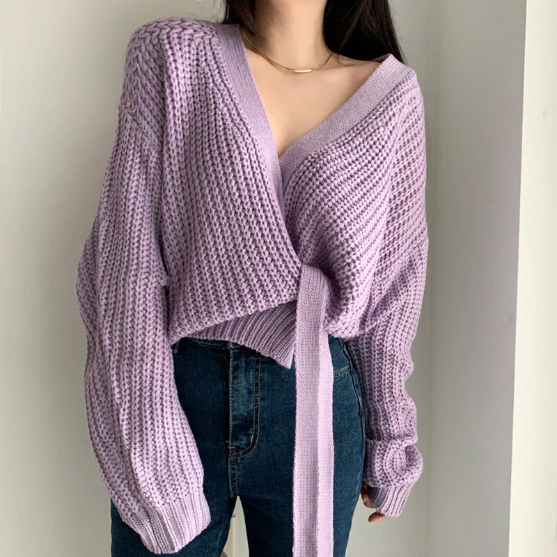 

Fashion Women's Criss-Cross Sweater Spring Autumn Casual Style Cardigan