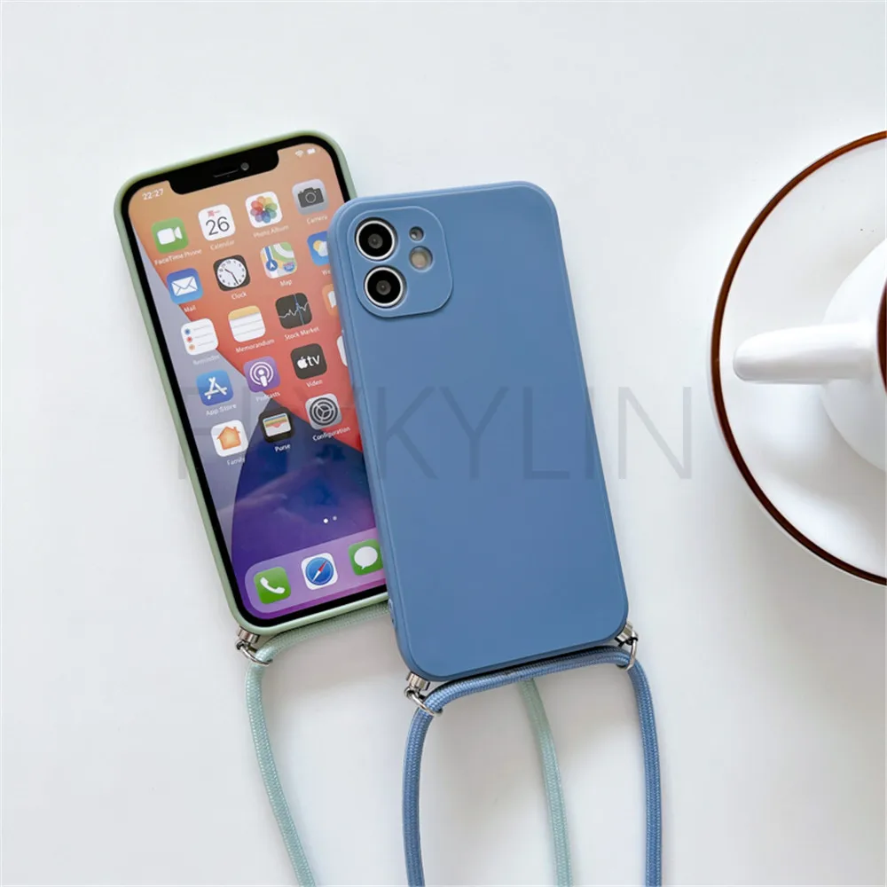 necklace lanyard soft silicone case for xiaomi 11 lite poco x3 pro nfc redmi note 10 8 9 pro 9s 8t 8 7 10s 9s 9t 9a phone cover free global shipping