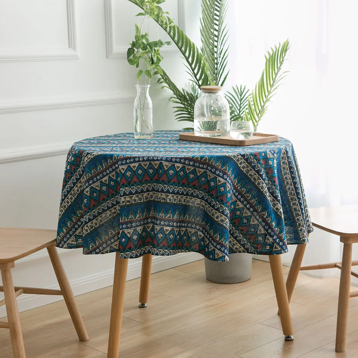 150cm Round Tablecloth with Tassel Table Cover Cotton Linen Party Picnic Background Cloth Obrus Tafelkleed Mantel Mesa Nappe |